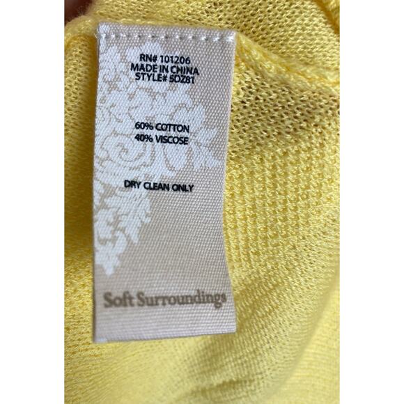 Soft Surroundings Floral Sweater Yellow Size 1X Open Knit Lightweight Soft NWT - Picture 10 of 10